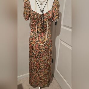 Topshop Multicolor Floral Long Sleeve Dress